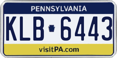 PA license plate KLB6443