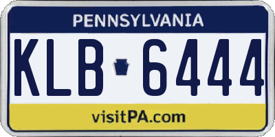 PA license plate KLB6444