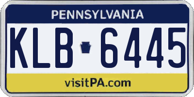 PA license plate KLB6445
