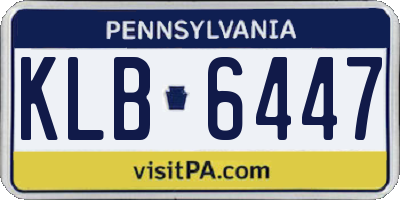 PA license plate KLB6447
