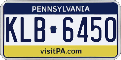 PA license plate KLB6450