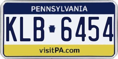 PA license plate KLB6454