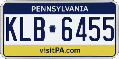 PA license plate KLB6455