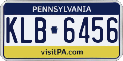 PA license plate KLB6456