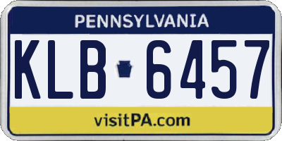 PA license plate KLB6457