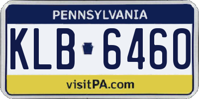 PA license plate KLB6460