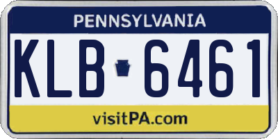 PA license plate KLB6461