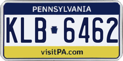 PA license plate KLB6462