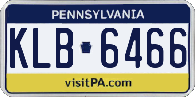 PA license plate KLB6466
