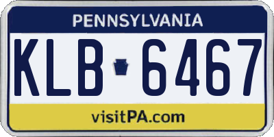 PA license plate KLB6467