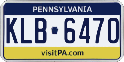 PA license plate KLB6470