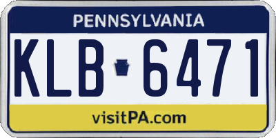 PA license plate KLB6471