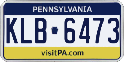 PA license plate KLB6473