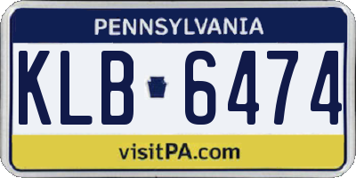 PA license plate KLB6474