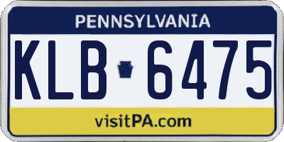 PA license plate KLB6475