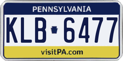 PA license plate KLB6477