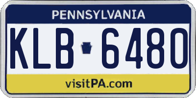 PA license plate KLB6480