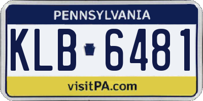 PA license plate KLB6481
