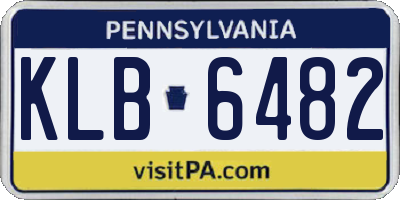PA license plate KLB6482