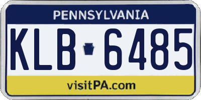 PA license plate KLB6485