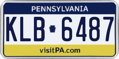 PA license plate KLB6487