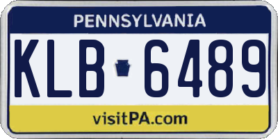 PA license plate KLB6489