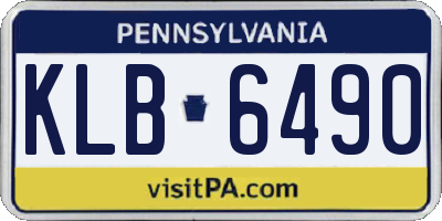 PA license plate KLB6490