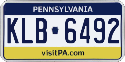 PA license plate KLB6492
