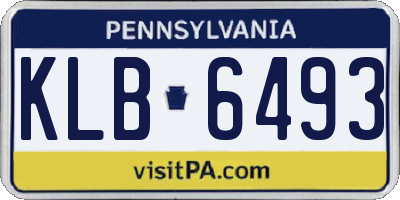 PA license plate KLB6493