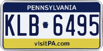 PA license plate KLB6495