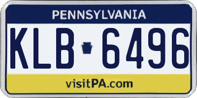 PA license plate KLB6496