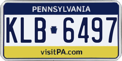 PA license plate KLB6497