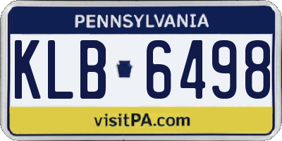 PA license plate KLB6498