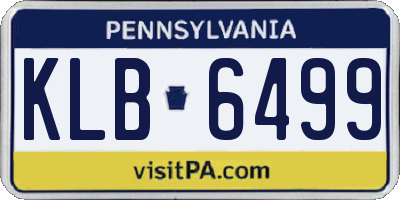 PA license plate KLB6499