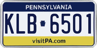 PA license plate KLB6501