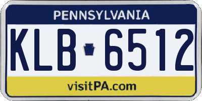 PA license plate KLB6512