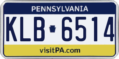 PA license plate KLB6514