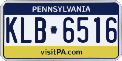 PA license plate KLB6516