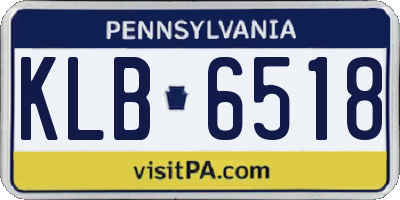 PA license plate KLB6518
