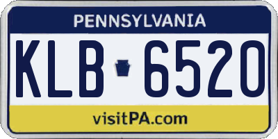 PA license plate KLB6520