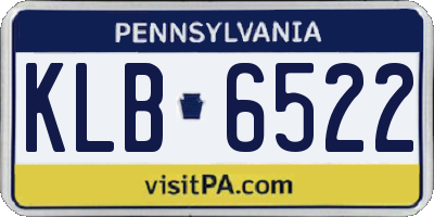 PA license plate KLB6522