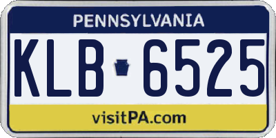 PA license plate KLB6525
