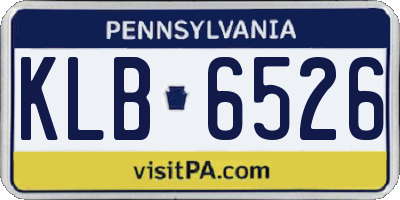 PA license plate KLB6526