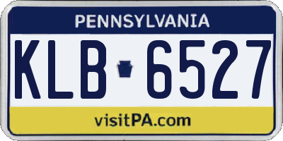 PA license plate KLB6527