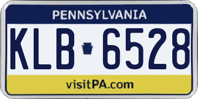 PA license plate KLB6528