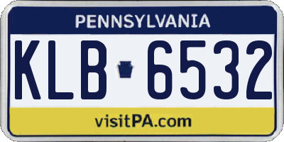 PA license plate KLB6532