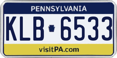 PA license plate KLB6533