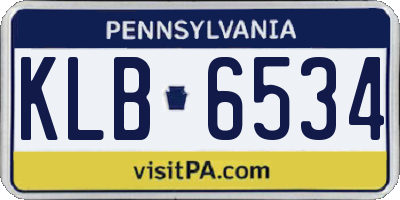 PA license plate KLB6534