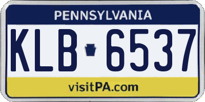 PA license plate KLB6537