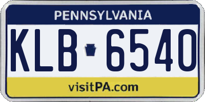 PA license plate KLB6540